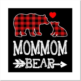 Mommom Bear Christmas Pajama Red Plaid Buffalo Gift Shirt Posters and Art